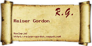 Reiser Gordon névjegykártya